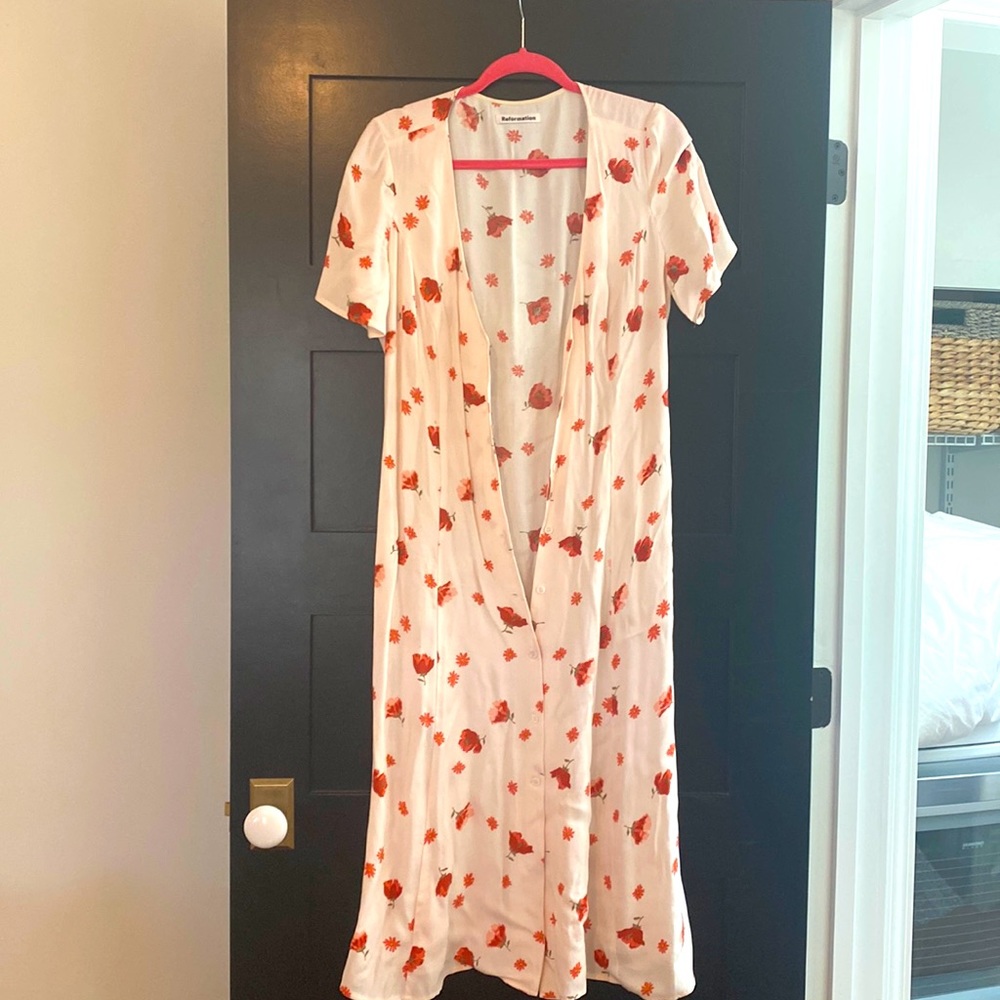 Super cute Reformation dress wore 3 times perfect condition needs a good steam